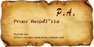 Prusz Aszpázia névjegykártya